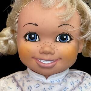 Vintage Northern Toilet Tissue Doll 1990 Blonde Hair Pigtail Freckles Nightgown